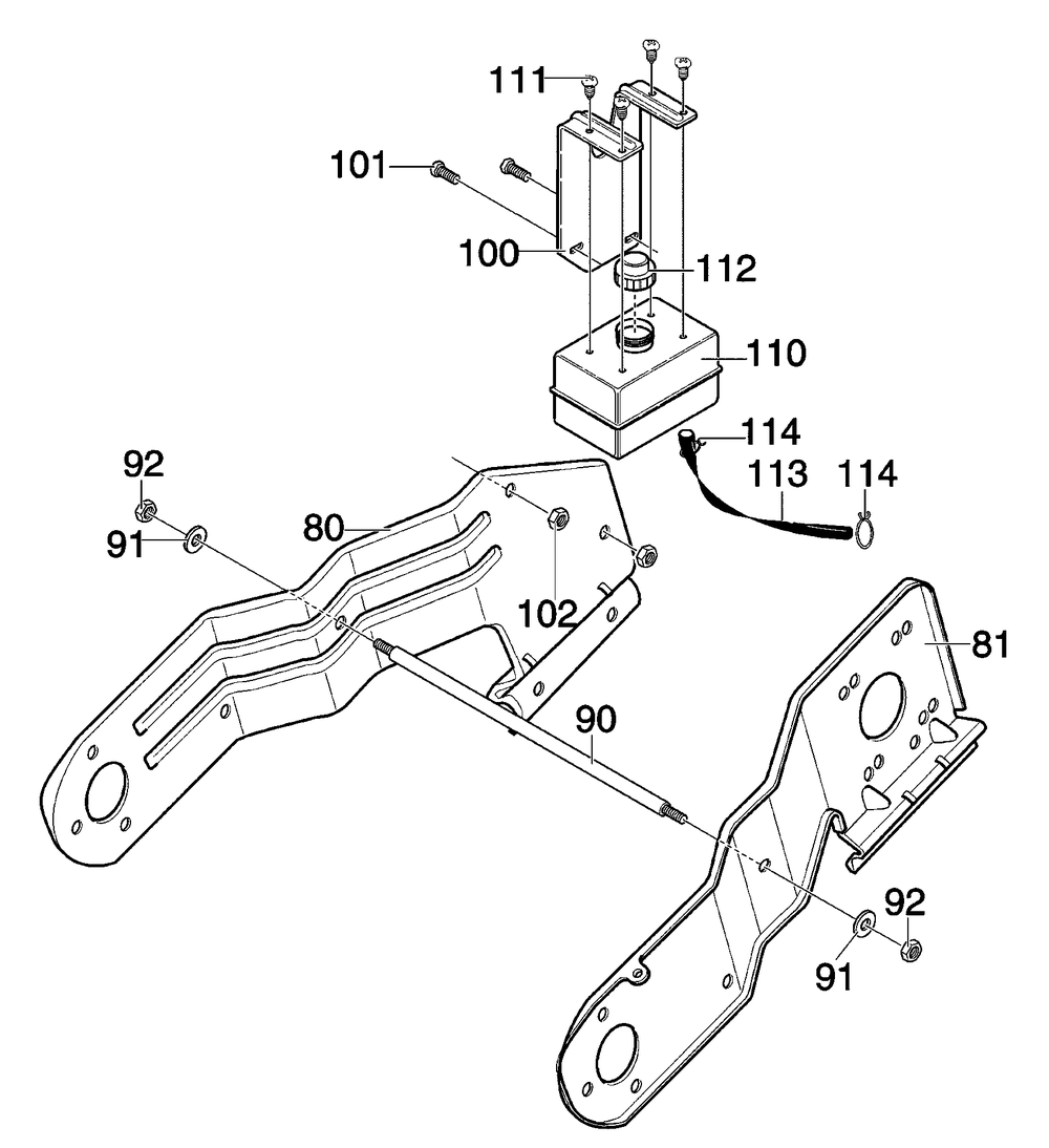 Frame Components Assembly Diagram and Parts List for 620301X4NC 2004 Briggs and Stratton Snow Blower